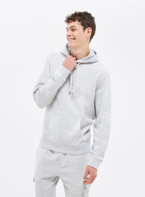 Basic hoodie light gray melange