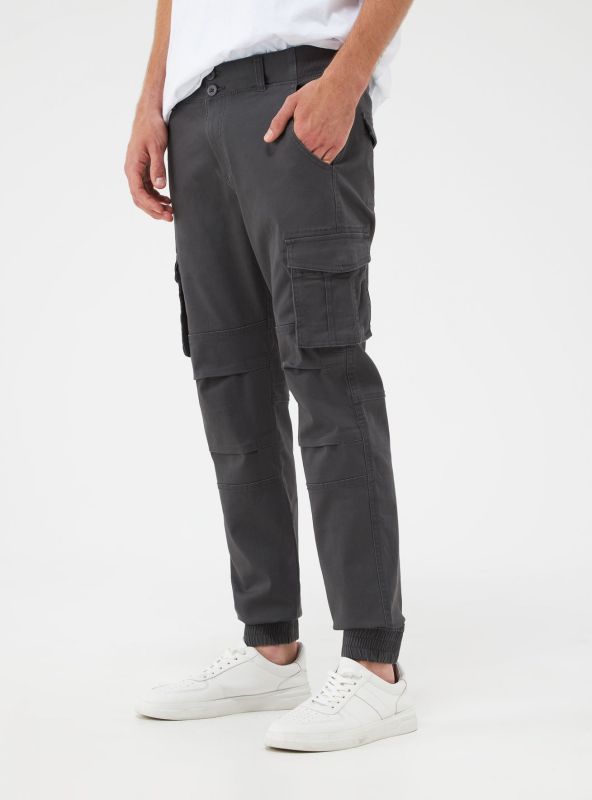 Plain cargo pants dark gray