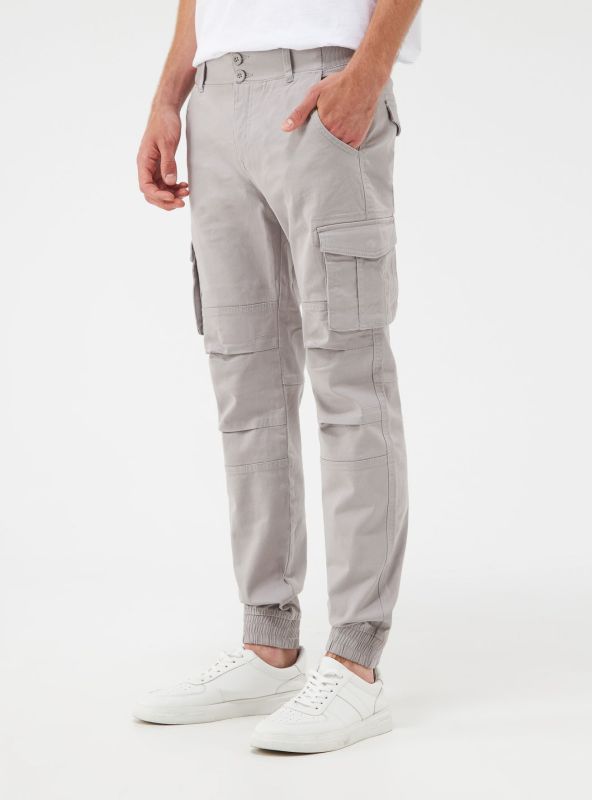 Plain cargo pants gray melange