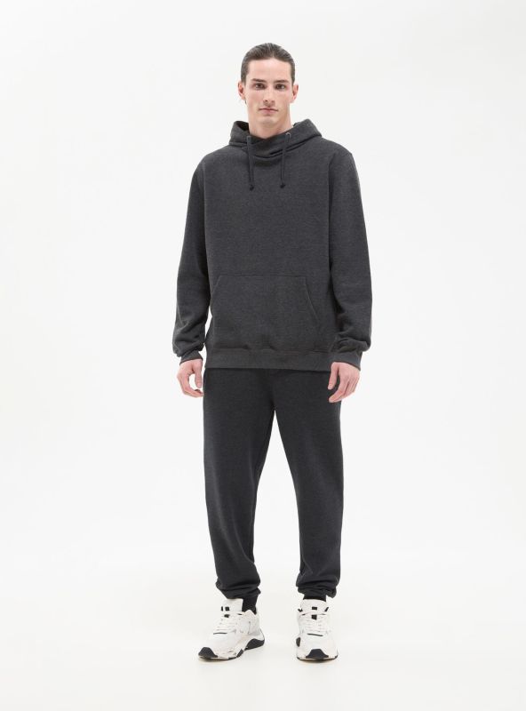 Basic hoodie dark gray melange