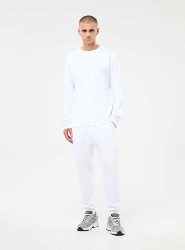 Basic model thick sports trousers white