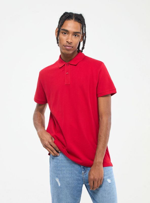 Plain polo shirt red