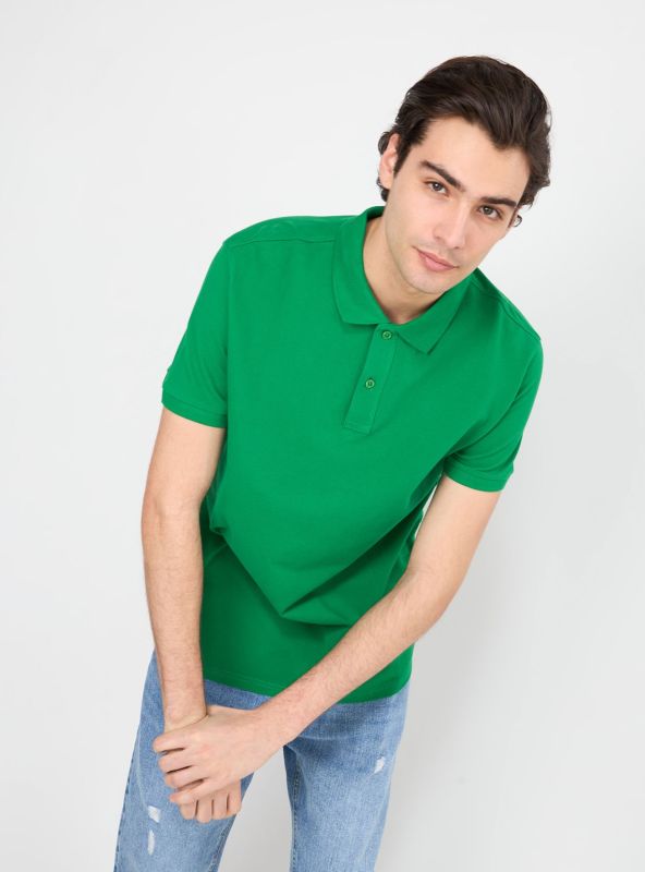 Plain polo shirt green
