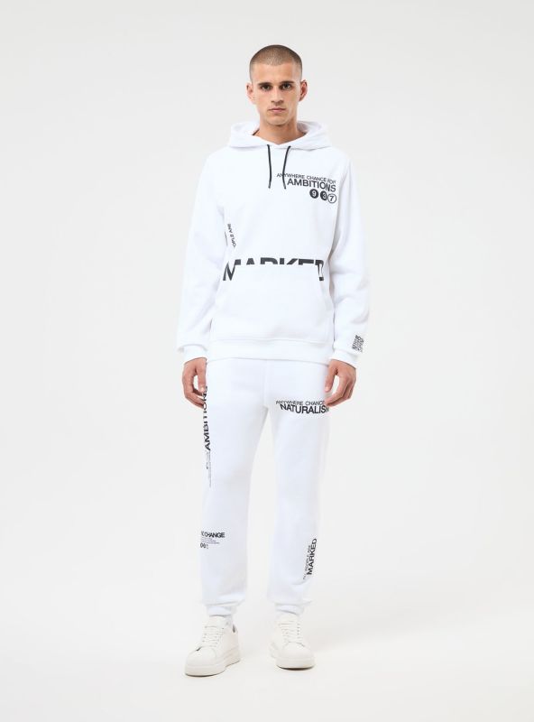 Joggers with lettering white