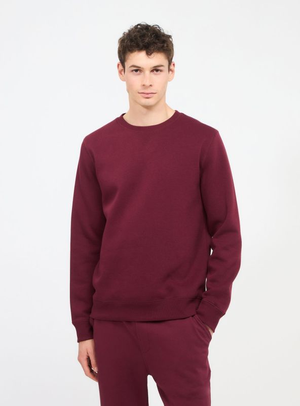 Plain crew neck sweatshirt burgundy