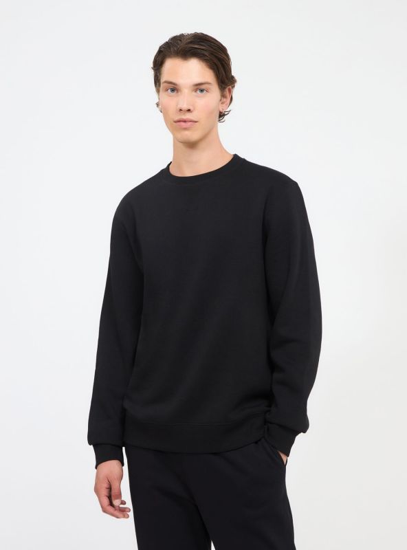 Solid Crewneck Sweatshirt Black