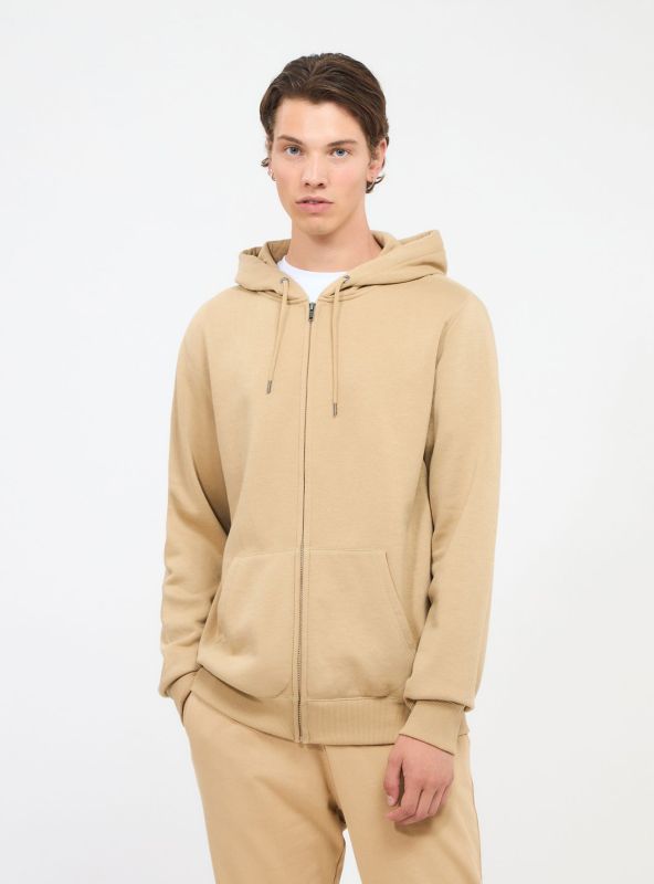 Plain hoodie light beige