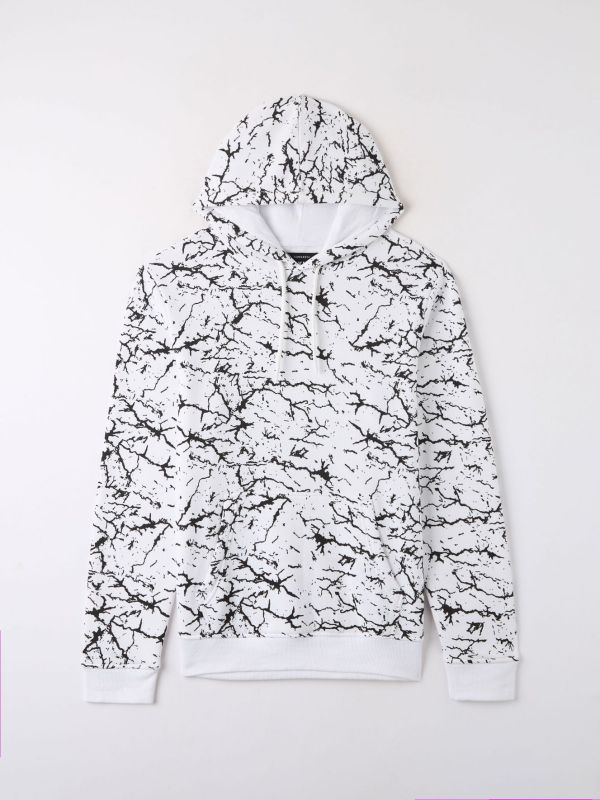 Sweatshirt with marble effect, white