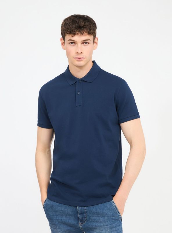 Plain polo shirt blue