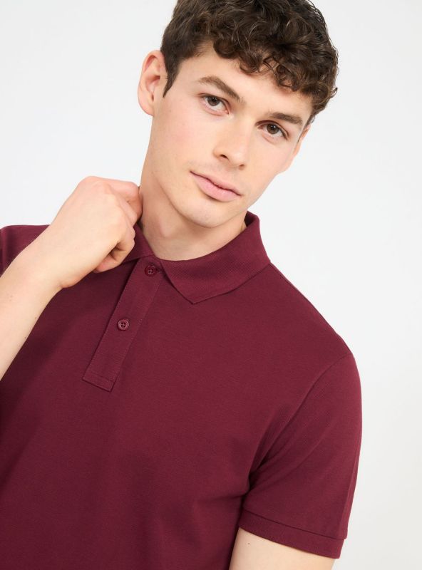 Plain polo shirt burgundy