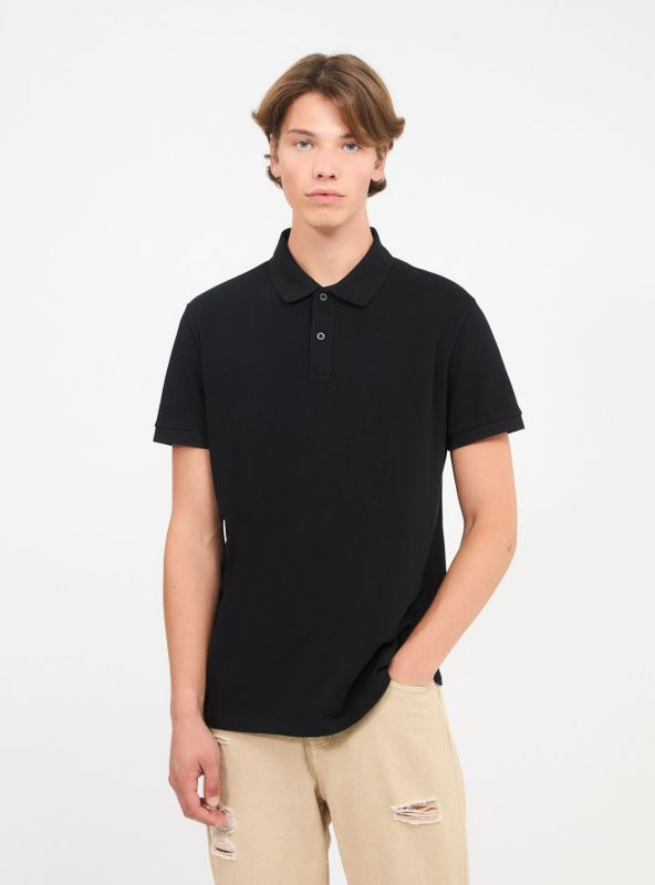 Plain polo shirt black