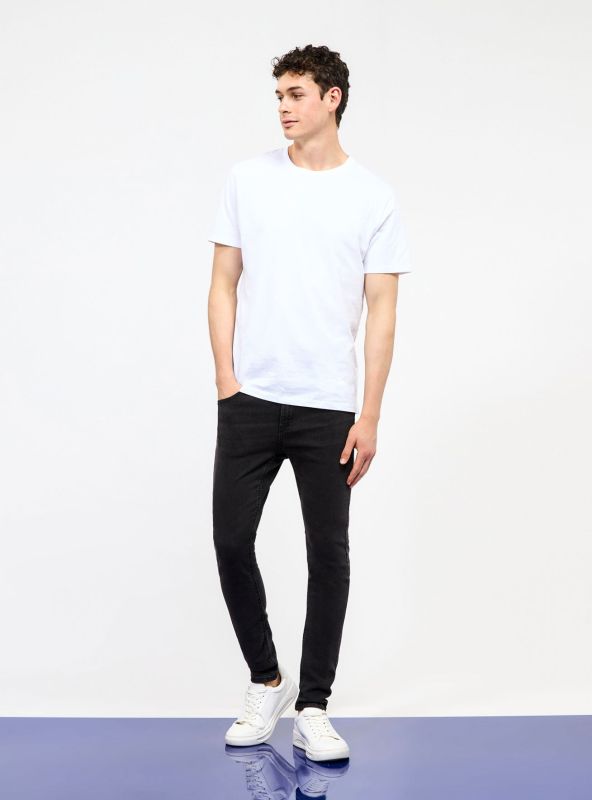 Super skinny cotton jeans black