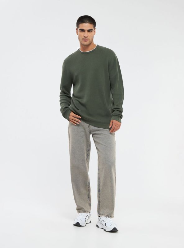 Olive double knit jumper