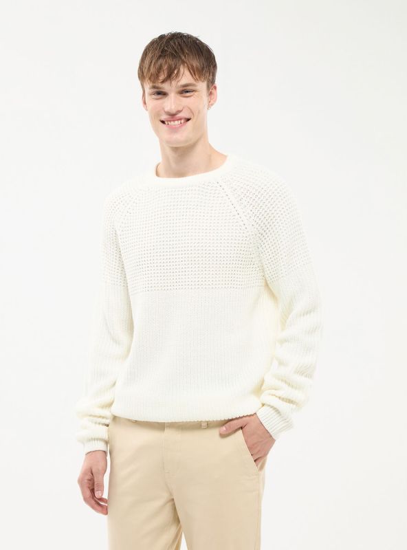 Double knit crewneck jumper white
