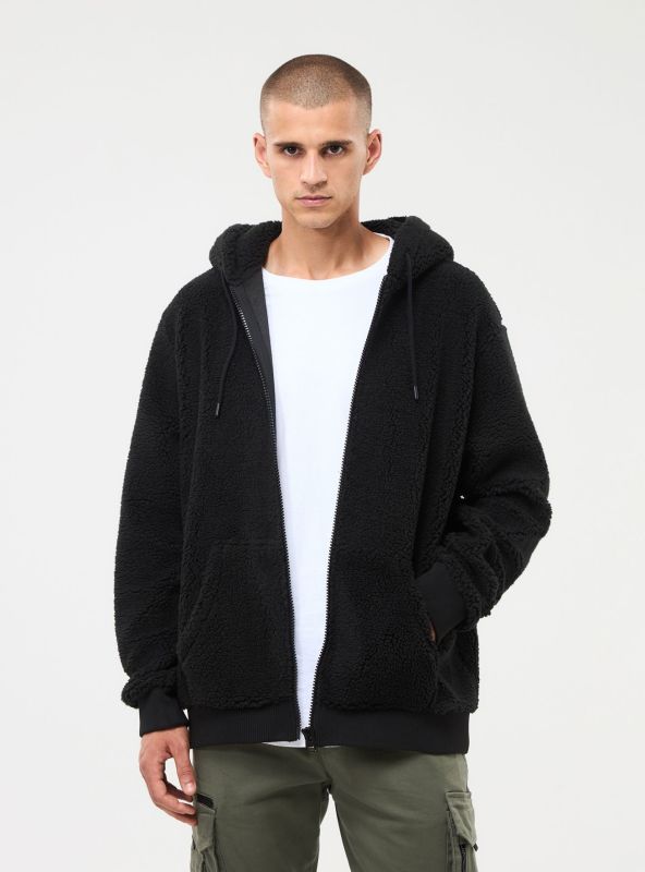 Sherpa hoodie black