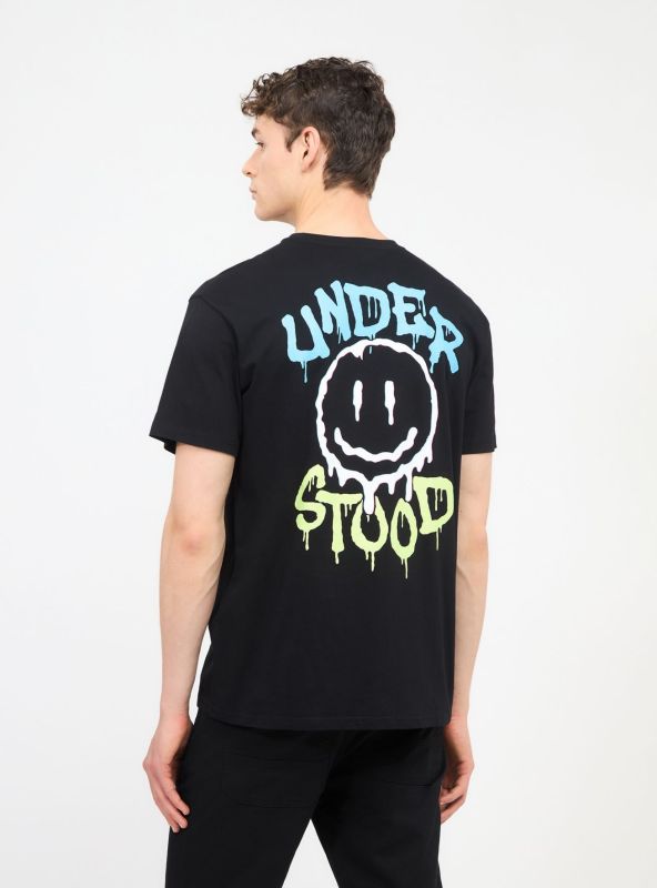 T-shirt with front and back print black