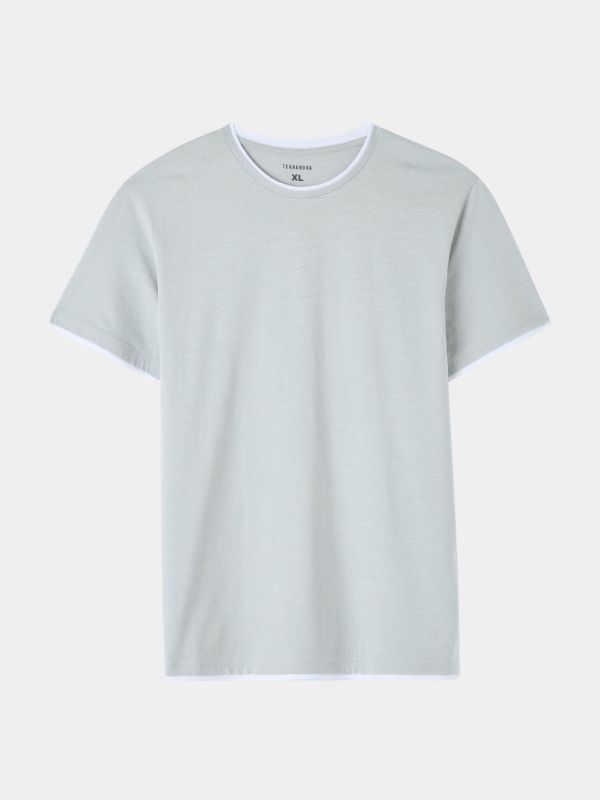 Plain double T-shirt dark gray