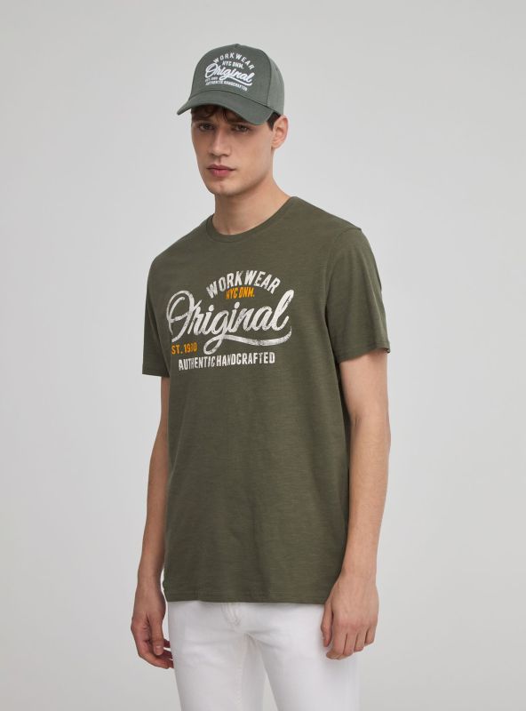 T-shirt with olive print