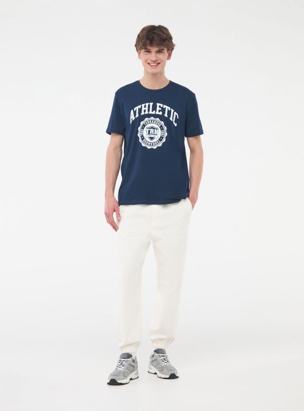 College Print T-Shirt Blue