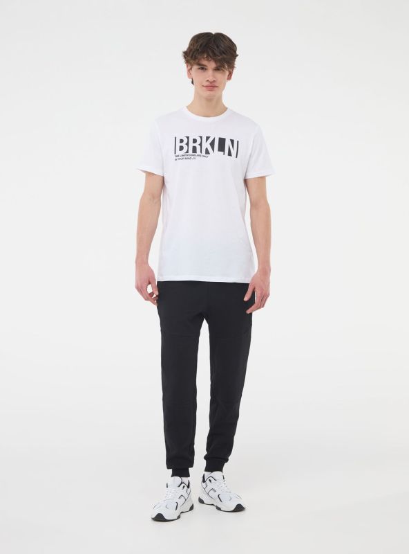 T-shirt with logo print "BRKLN" white
