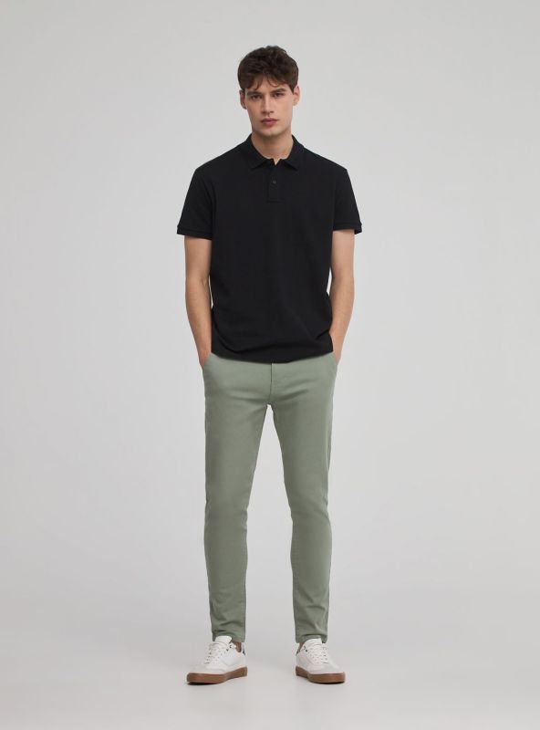 Skinny chino trousers olive