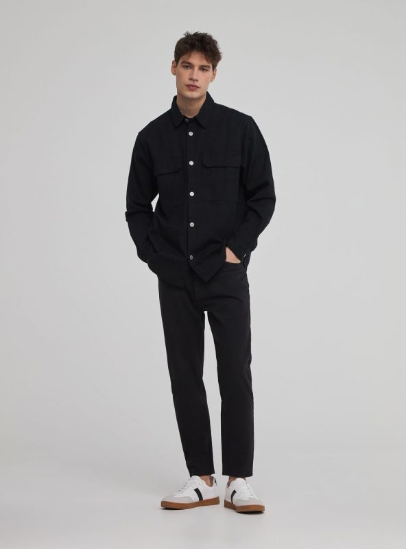 Plain jacket-shirt black