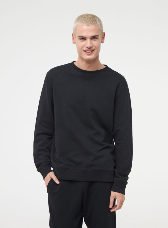 Solid Crewneck Sweatshirt Black
