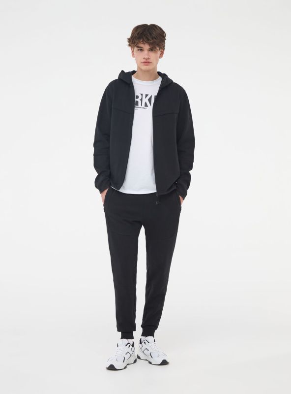 Hooded sweatshirt with zipper black